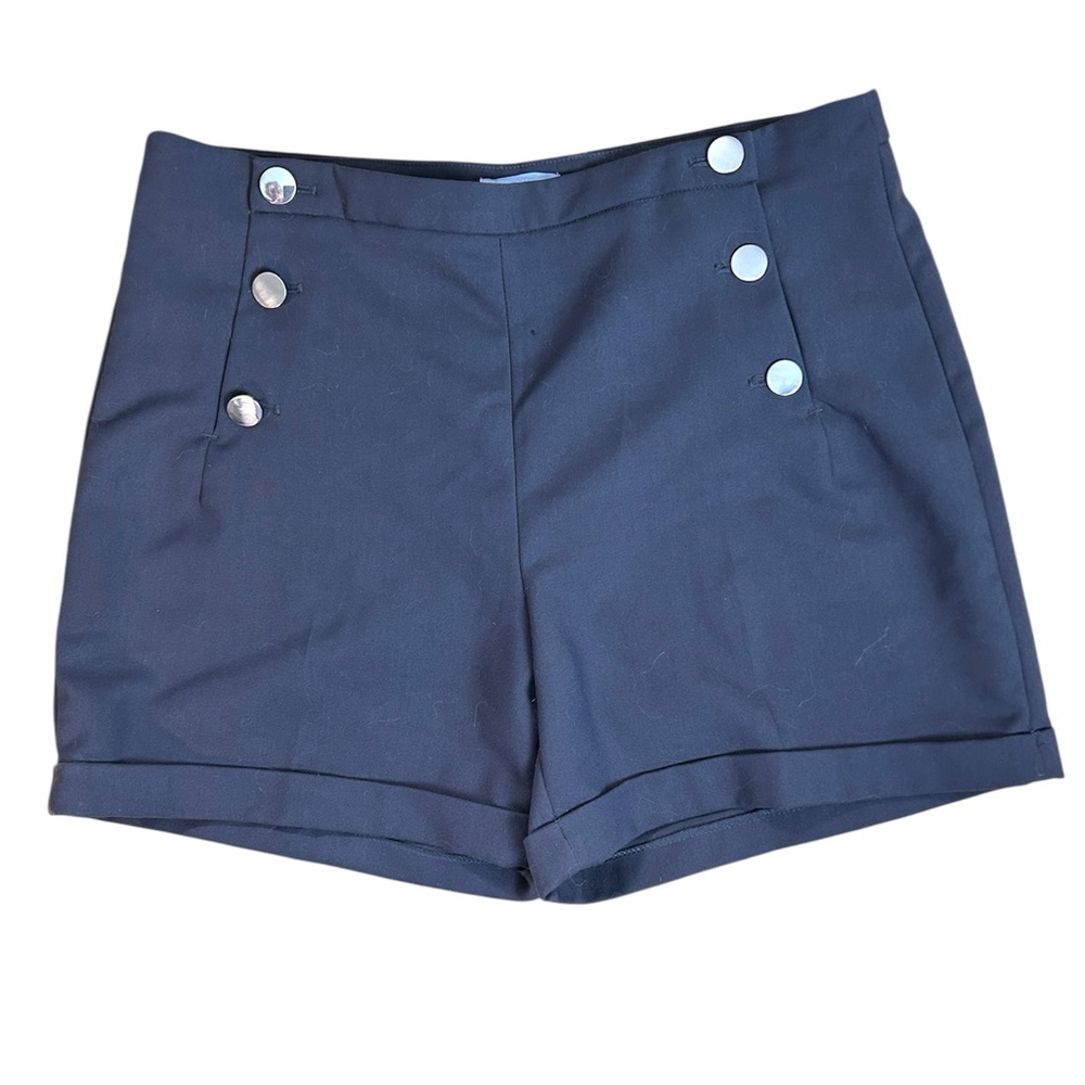 H&M Blue High Waist Shorts with Nautical Style